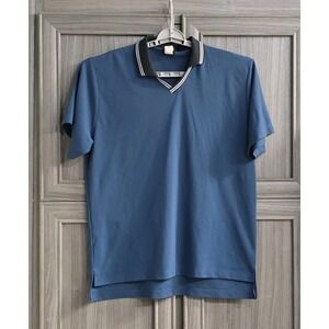 Head V Neck Polo Shirt Blue Sz Medium Lightweight Easy Care Golf Walking